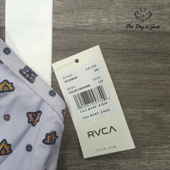 RVCA Foulard Underwire Bikini Top Size L - Picture 4 of 6